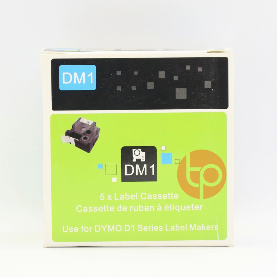 Nhãn in Dymo DM-53719, chữ đen nền xanh lá, khổ rộng 24mm * dài 7m.