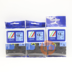 Combo 3 nhãn in Hze-541, khổ rộng 18mm* dài 8m, chữ đen nền xanh dương