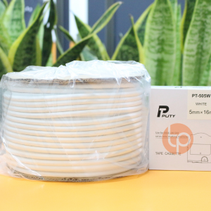 Combo băng nhãn MAX PT‑505W (5 mm × 16 m) và ống lồng đầu cốt GK‑TU342N (φ4.2 mm – 80 m)