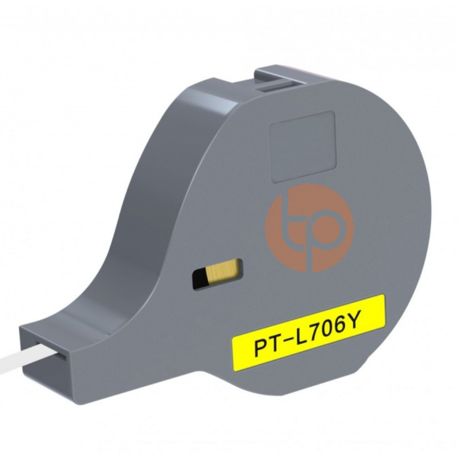 Nhãn In Puty PT-L706Y, chữ đen nền vàng, r 6mm* d 8m