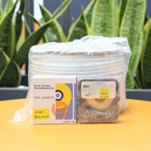 Combo Băng nhãn PT‑305Y (5 mm×8 m vàng) & Ống lồng φ4.2 mm