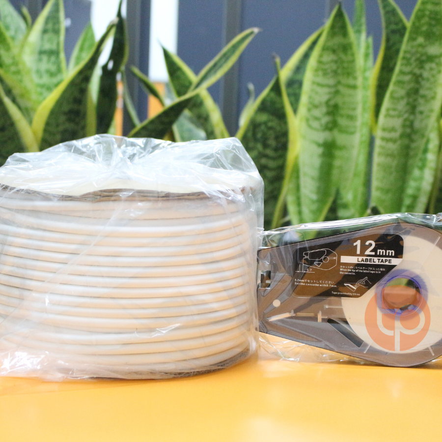 Combo băng nhãn Canon trắng 12 mm và ống lồng